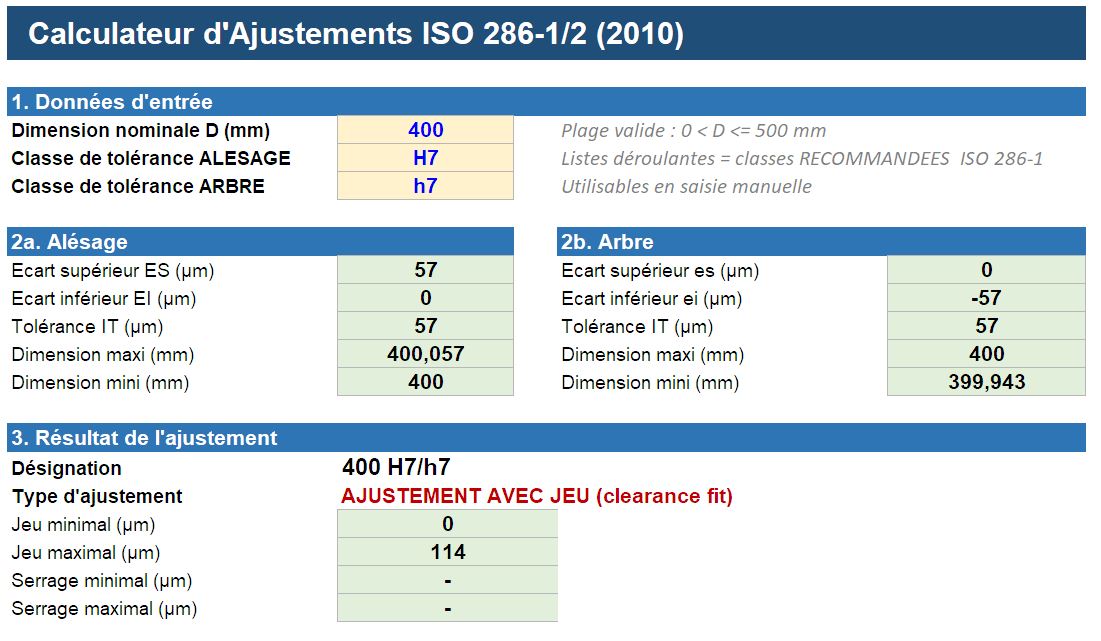ISO 286 – Calculateur Ajustements