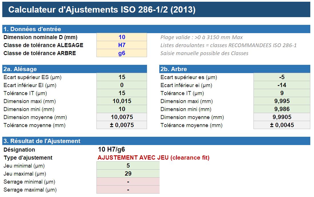 ISO 286 – Calculateur Ajustements